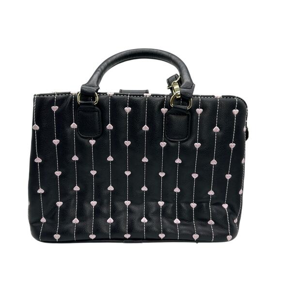 Luv Betsey by Betsey Johnson Quilted Heart Dome Satchel Crossbody Bag Purse - Picture 5 of 13